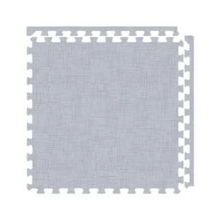 【新生活家】樂活巧拼地墊-大片62cm 編織毯紋藍灰(12片)