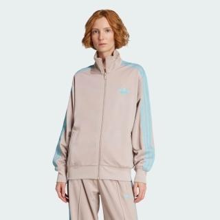 【adidas 愛迪達】Firebird Tt 女 立領外套 運動外套 休閒穿搭 米灰 水藍 亞版(JX7864)