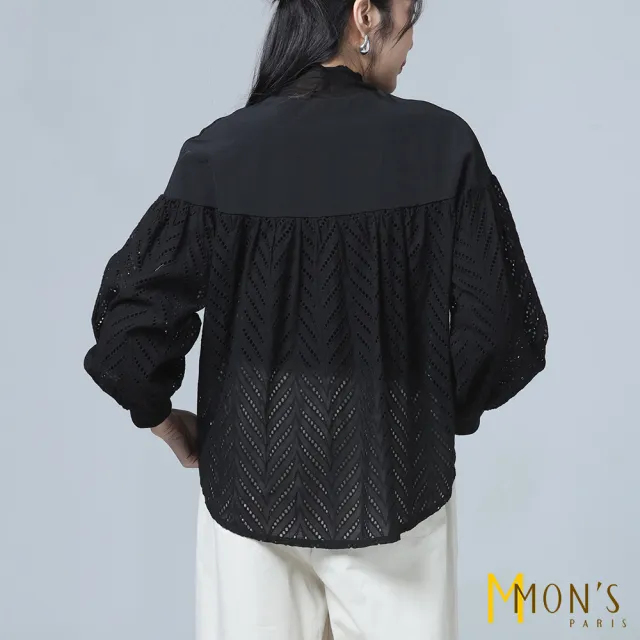 【MON’S】圓領棉繡花造型外套(直)