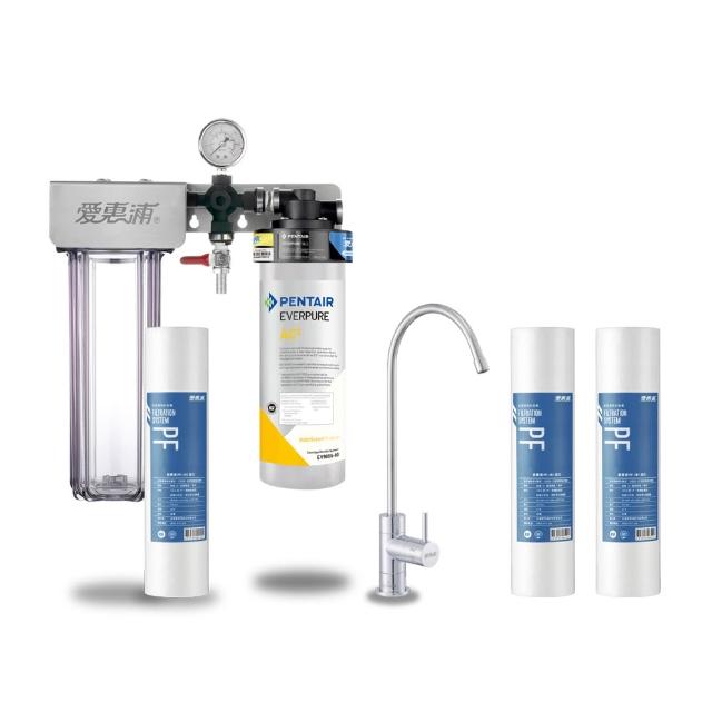 【EVERPURE 愛惠浦】櫥下型 PURVIVE Duo-AC2無鉛龍頭兩道式生飲淨水器(前置PP)