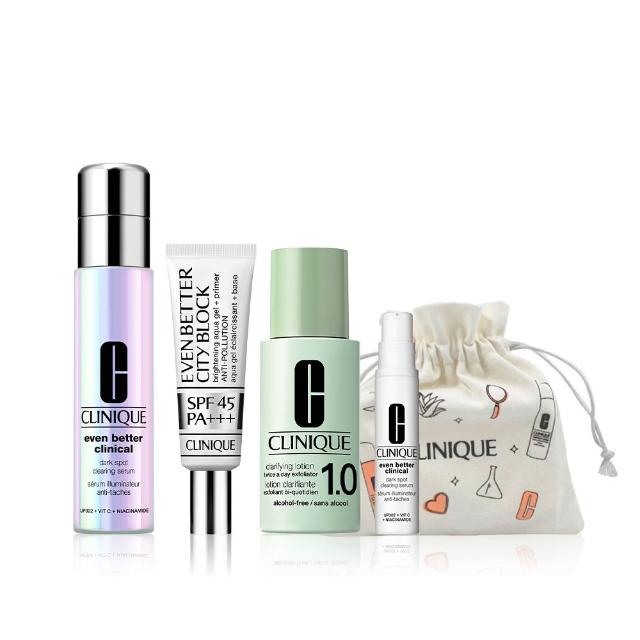【CLINIQUE 倩碧】淡斑精華PRO防曬隔離組(超激光勻淨白淡斑精華PRO 30ml＋勻淨UV超防禦潤色水凝露 30ml)