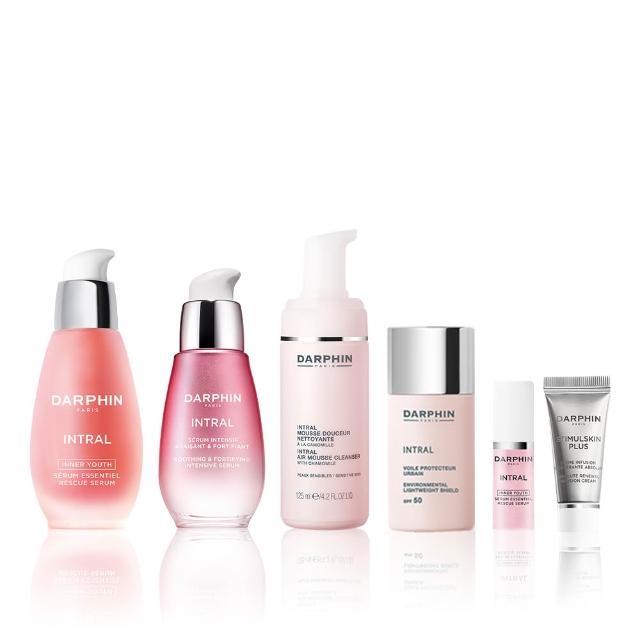 【DARPHIN 朵法】全效舒緩精華50ml+全效舒緩修護安瓶30ml+全效舒緩潔面慕絲125ml