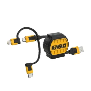 【DEWALT 得偉】伸縮三合一Lightning+TYPE-C+Micro-USB 充電傳輸線 (DXMA1311364E)