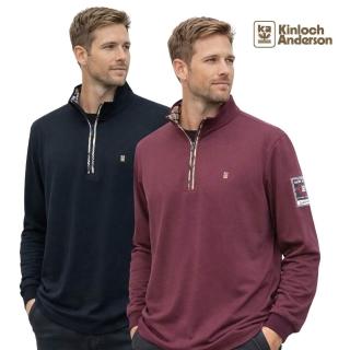 【金安德森】男裝 新年新衣 立領休閒 經典格紋拉鍊款 多款任選(桃紫色/黑色)