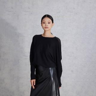 【giordano ladies】25FW 鏤空織花連袖上衣(02355561)