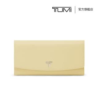【TUMI】Belden 長款掀蓋式皮革長夾 - 柔霧黃 (TUMI 官方旗艦店)