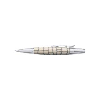 【Faber-Castell】輝柏 E-MOTION系列 (天然樹脂雕紋)象牙白鱷魚紋旋轉鉛筆 1.4mm 138352