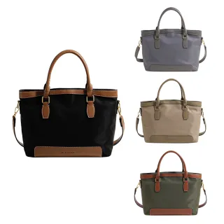 【吉豐洋行】時尚質感牛津布配皮上班通勤斜背包/晚宴包/閨蜜包/手提包/托特包/單肩包(大容量 可提可揹)