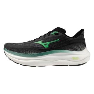 【MIZUNO 美津濃】Wave Sky 9 男 慢跑鞋 跑鞋 路跑 黑 綠(J1GC250255)