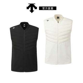 【DESCENTE】迪桑特 女士 輕量拼接羽絨運動背心(黑色/米白色)