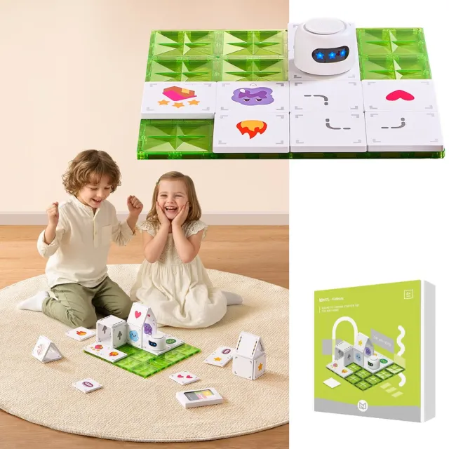 【MNTL】KIDIBOTS 回家之路  磁力片 (含程式磁力片42pcs + 路徑板1pc + 冒險機器人1pc + 題卡50pcs)