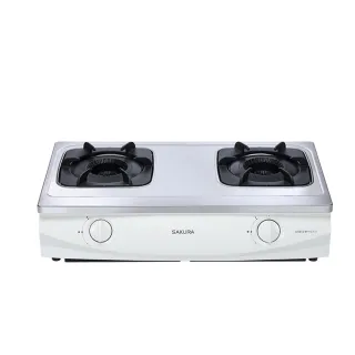 【SAKURA 櫻花】二口雙內焰不鏽鋼珍珠印紋面板安全爐台爐 G-5513S LPG/NG1 含基本安裝