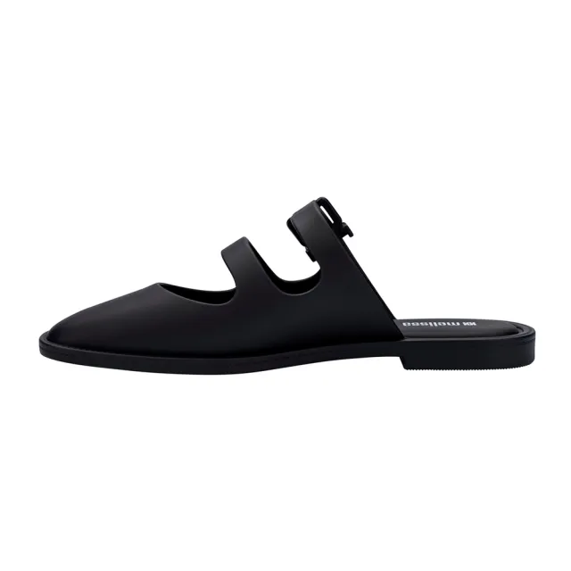 【Melissa】個性雙帶方頭涼跟鞋(黑色)