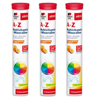 【Doppelherz 德之寶】A-Z全日綜合維生素發泡錠15錠x3罐(德國雙心)