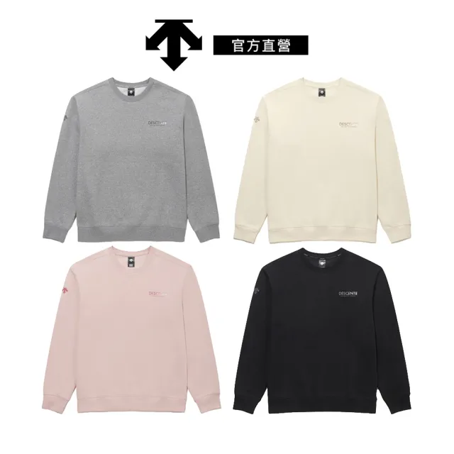 【DESCENTE】迪桑特 女士 基礎款內刷毛大學T(黑色/米色/灰色/粉色)