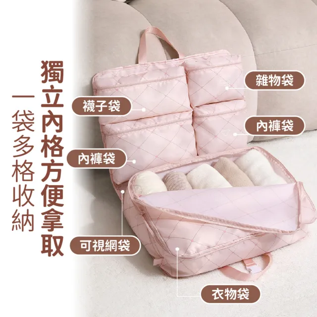 【kurumapop】七合一旅行收納袋 拉桿行李袋 衣物收納袋 行李壓縮袋 防水旅行袋 出國收納袋 旅遊收納袋