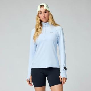【BROOKS】女 Dash 奔跑半拉鏈長袖上衣 3.0 元素藍 (221733456)