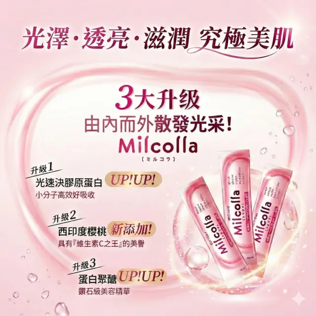【Suntory 三得利】Milcolla 蜜露珂娜膠原蛋白60日 (1盒+30包(共60包) )
