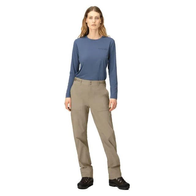 【NORRONA】femund light cotton 長褲 女款 淺駝色