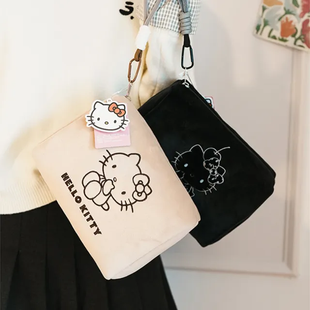 【SANRIO 三麗鷗】凱蒂貓輕盈柔軟大容量化妝包收納包