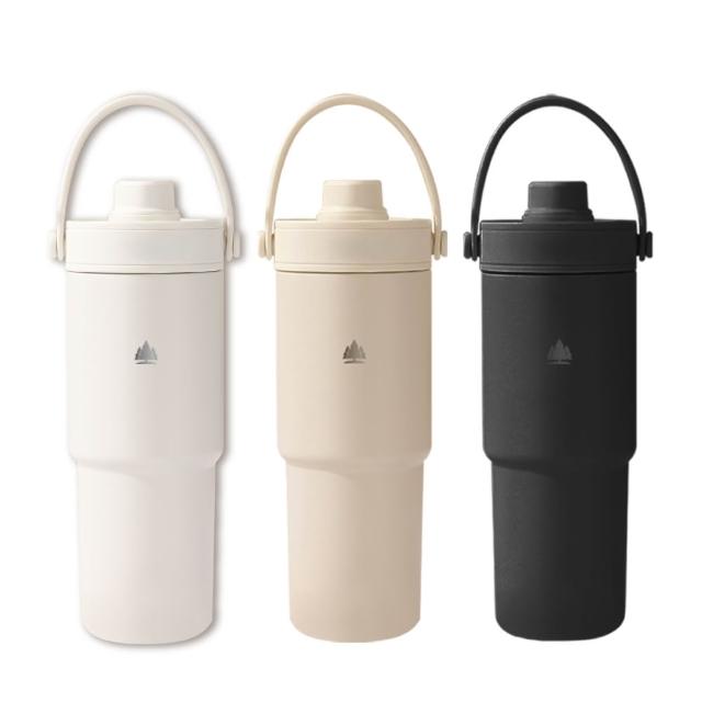 【Beroso 倍麗森】兩入組升級款不鏽鋼內陶瓷保溫環保手提杯735ml(郊遊/雙層/隨行杯//露營)