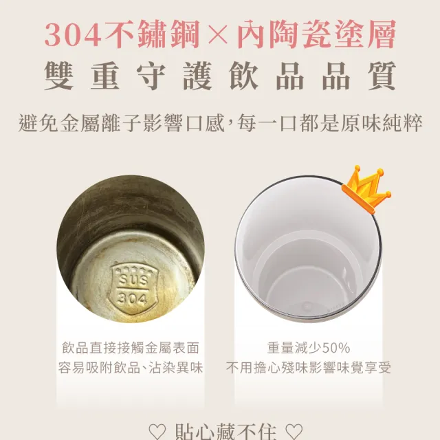 【Beroso 倍麗森】買一送一 升級款不鏽鋼內陶瓷保溫環保手提杯735ml(郊遊/禮物/隨行杯/露營/陶瓷/保溫保冰)