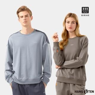 【Hang Ten】男女裝-恆溫多功能-鳥眼布吸濕快乾撞色剪接大學T(多款選)