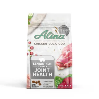 【ALINA】艾萊納 五星主廚快餐車-熟齡貓飼料｜關節保健 4KG (老貓/貓乾糧/葡萄糖胺/軟骨素/推薦飼料)