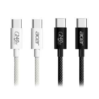 【Acer 宏碁】Type-C to Type-C PD 240W 1M 快速充電傳輸線 (採用USB IF TID認證插頭與晶片)