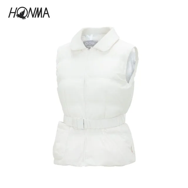 【HONMA 本間高爾夫】女款翻領羽絨背心 秋冬款 日本高爾夫專業品牌(S-L白色、紫色、黑色任選HWJD321R611)