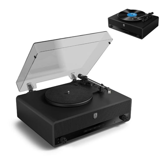【Philips 飛利浦】Philips 飛利浦 TAV3000 藍牙復古黑膠唱片機 ALL IN ONE