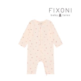 【Brands4Kids】櫻桃花粉色長袖斜襟連身兔裝 FIXONI系列(3種尺寸可選)
