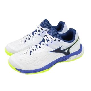 【MIZUNO 美津濃】羽球鞋 Wave Fang 2 寬楦 男鞋 女鞋 藍 綠 回彈 包覆 緩衝 71GA2313-51