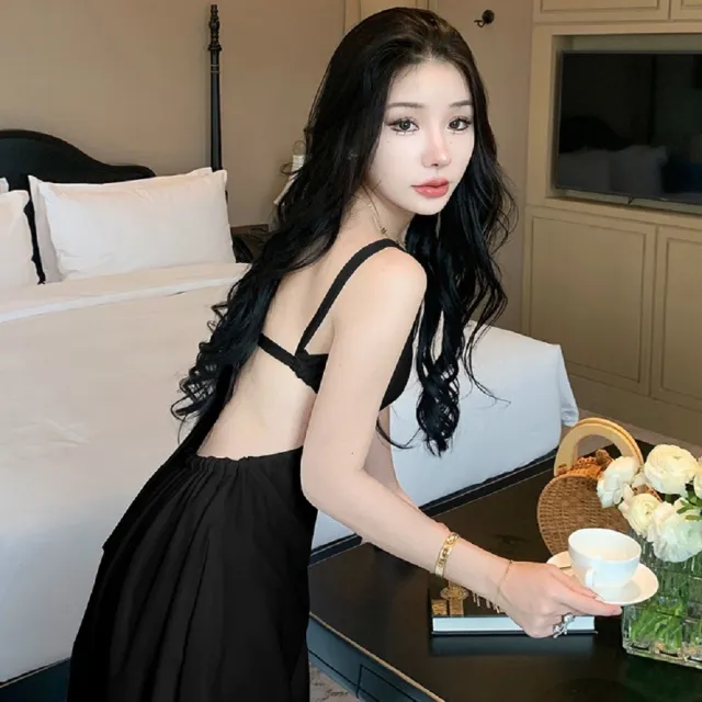 【AS 假日泳裝】女裝 連身裙 細肩帶洋裝 長裙洋裝 度假洋裝 海邊洋裝 白色洋裝 露背洋裝 C6490