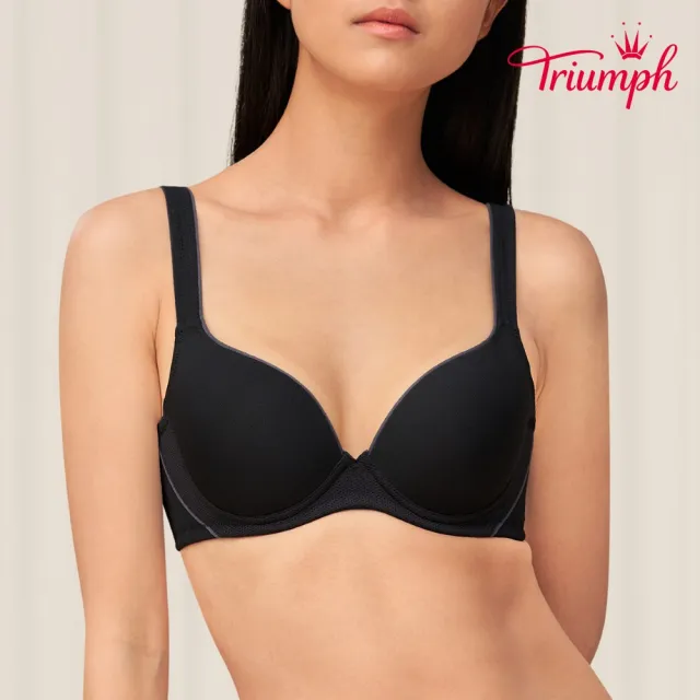 【Triumph 黛安芬】舒活自在系列 舒涼紗無痕透氣軟鋼圈內衣(自信黑)