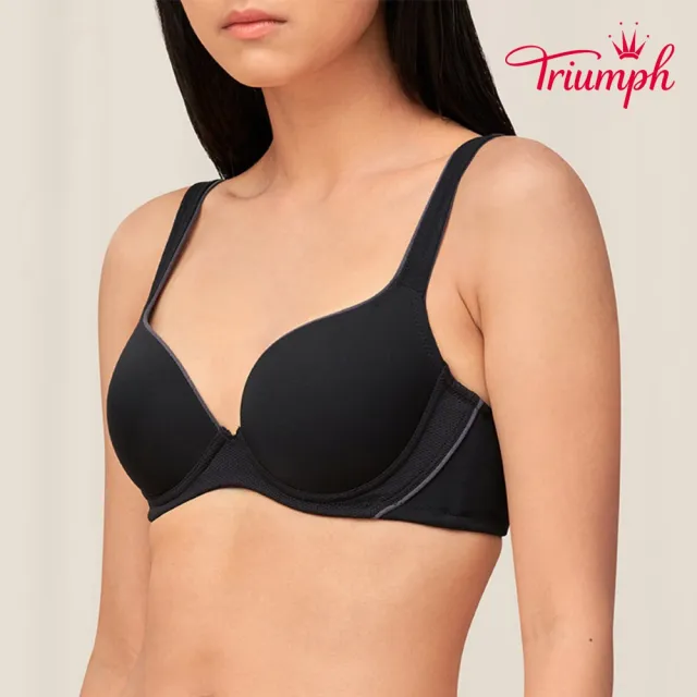 【Triumph 黛安芬】舒活自在系列 舒涼紗無痕透氣軟鋼圈內衣(自信黑)