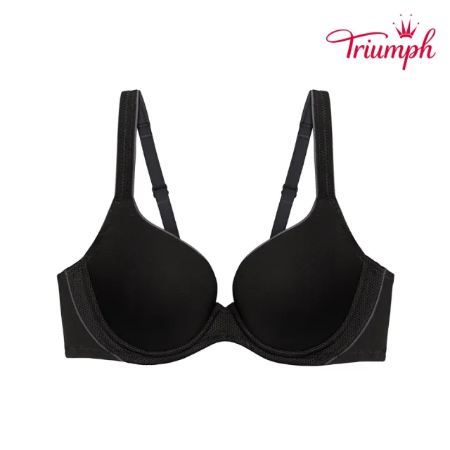 【Triumph 黛安芬】舒活自在系列 舒涼紗無痕透氣軟鋼圈內衣(自信黑)