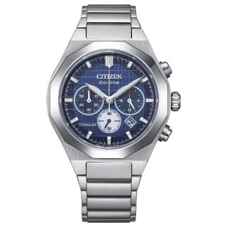 【CITIZEN 星辰】GENTS 超級鈦三眼計時光動能男錶/41mm 父親節 (CA4691-59L)
