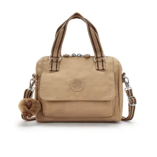 【KIPLING】淺棕褐色翻蓋手提側背包-ZEVA