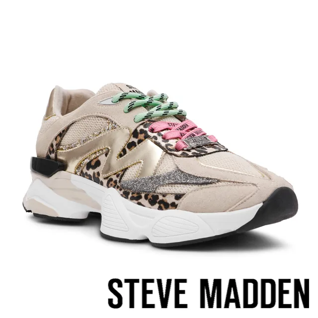 【steve madden】潮流撞色豹紋休閒鞋 SPEEDER(棕色)
