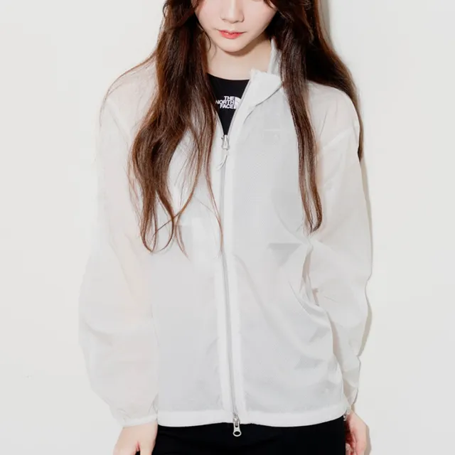 【The North Face】北臉 韓國 白標 女版 亮面方標 涼感 透氣 外套 女生外套 薄外套