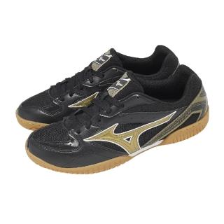 【MIZUNO 美津濃】桌球鞋 Crossmatch Plio RX4 男鞋 女鞋 黑 金 美津濃 81GA1830-63