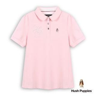 【Hush Puppies】女裝 POLO衫 HP刺繡小狗袖打摺POLO衫 (淺粉紅 / 63201103)