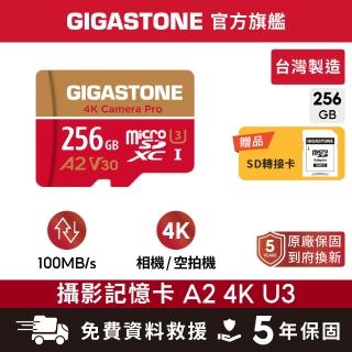 【GIGASTONE 立達】4K Camera Pro microSDXC UHS-Ⅰ U3 A2V30 256GB攝影高速記憶卡(支援GoPro/DJI)
