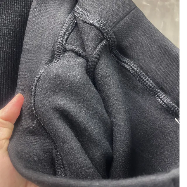 【buyer 白鵝】台灣製 超厚刷毛細格紋假兩件褲裙(黑色M-XL)