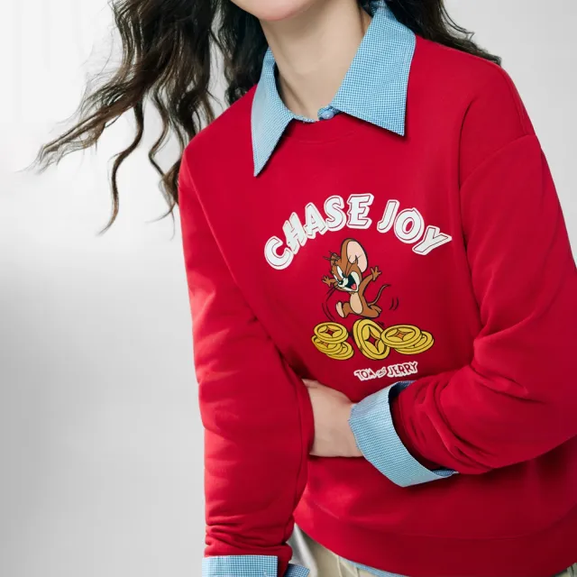 【GIORDANO 佐丹奴】女裝偷點金幣印花大學TEE 湯姆貓與傑利鼠系列(多色任選)