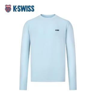 【K-SWISS】長袖T恤 T-SHIRTKC7632MCTL01 男上衣 男裝 柔霧藍色 1010791-437