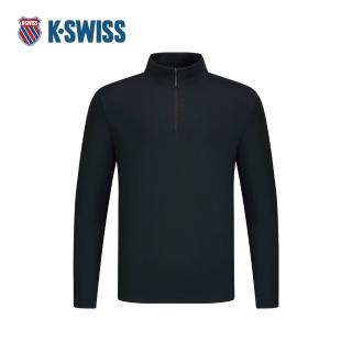 【K-SWISS】長袖T恤 T-SHIRTKC7642MSTL09 男上衣 男裝 正黑色色 1010818-008