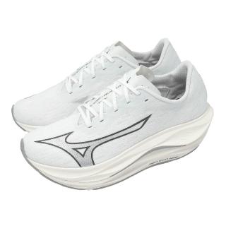 【MIZUNO 美津濃】競速跑鞋 Wave Rebellion Flash 3 男鞋 白 厚底 緩衝 J1GC2536-81