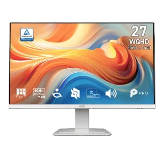 【MSI 微星】PRO MP273QW E14 27型 IPS 144Hz 2K 平面護眼商用螢幕(EyesErgo護眼技術/HDMI/1ms/內建喇叭)